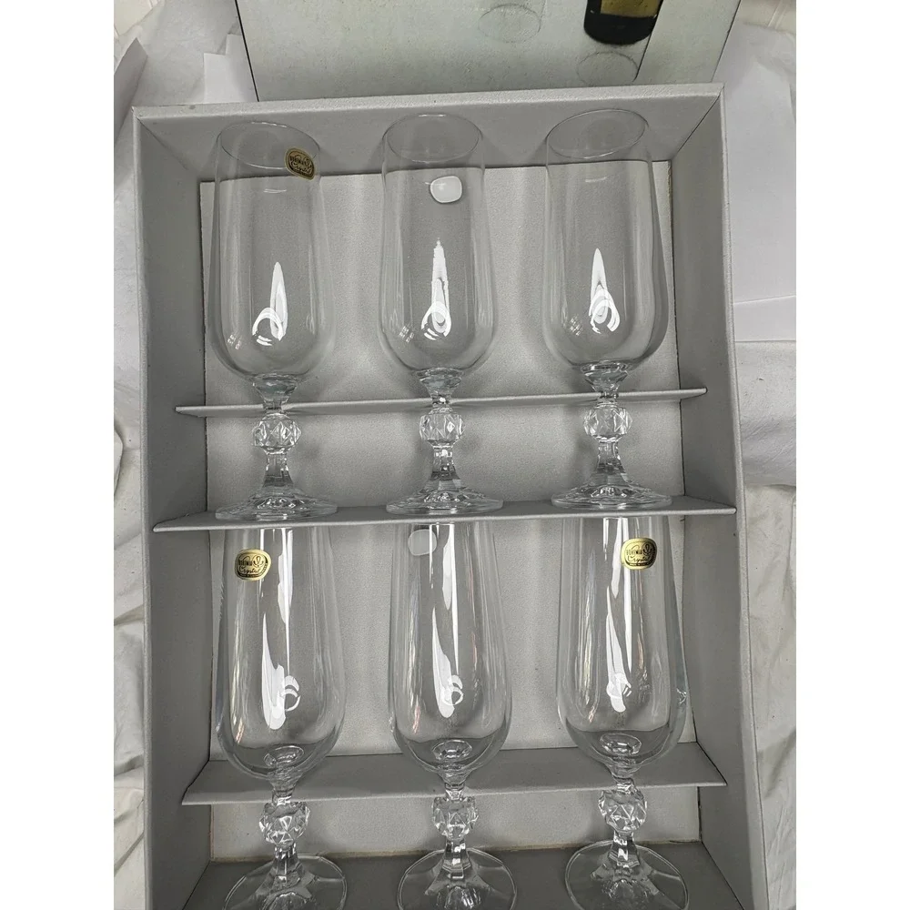 Bohemia Crystal Claudia Champagne Flutes Set of 6 180ml Fine Lead Crystal